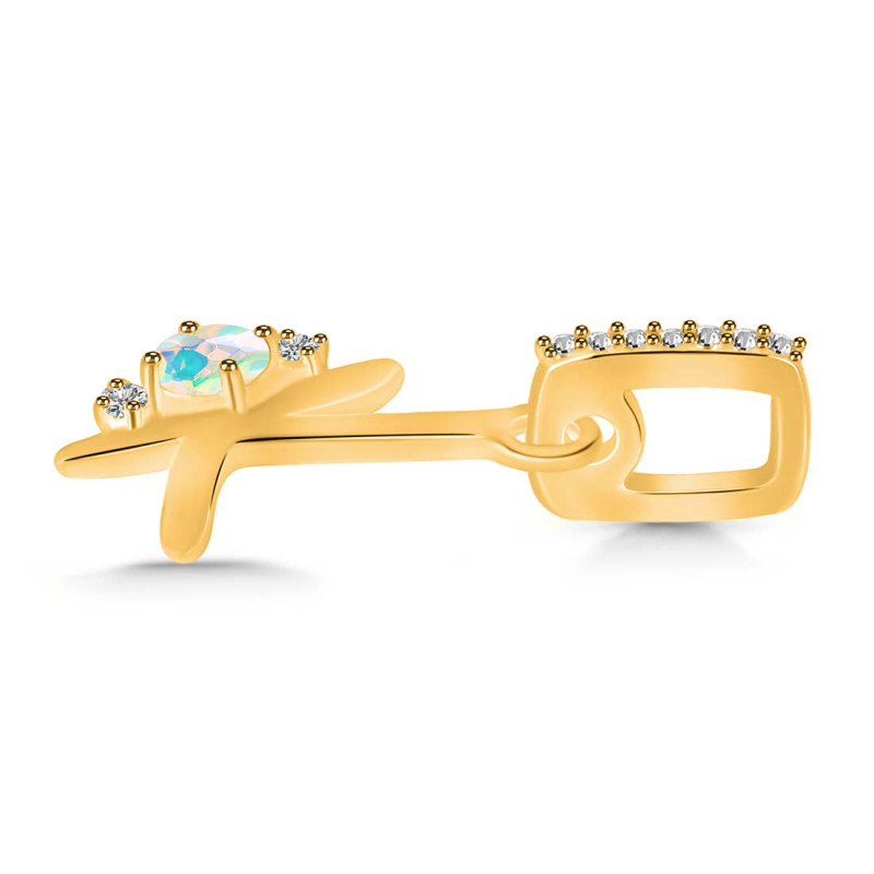 Opal & White Topaz Alphabet K Pendant OPL-RDA-37.
