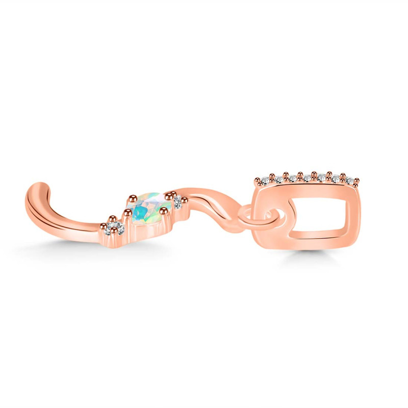 Opal & White Topaz Alphabet S Pendant OPL-RDA-45.