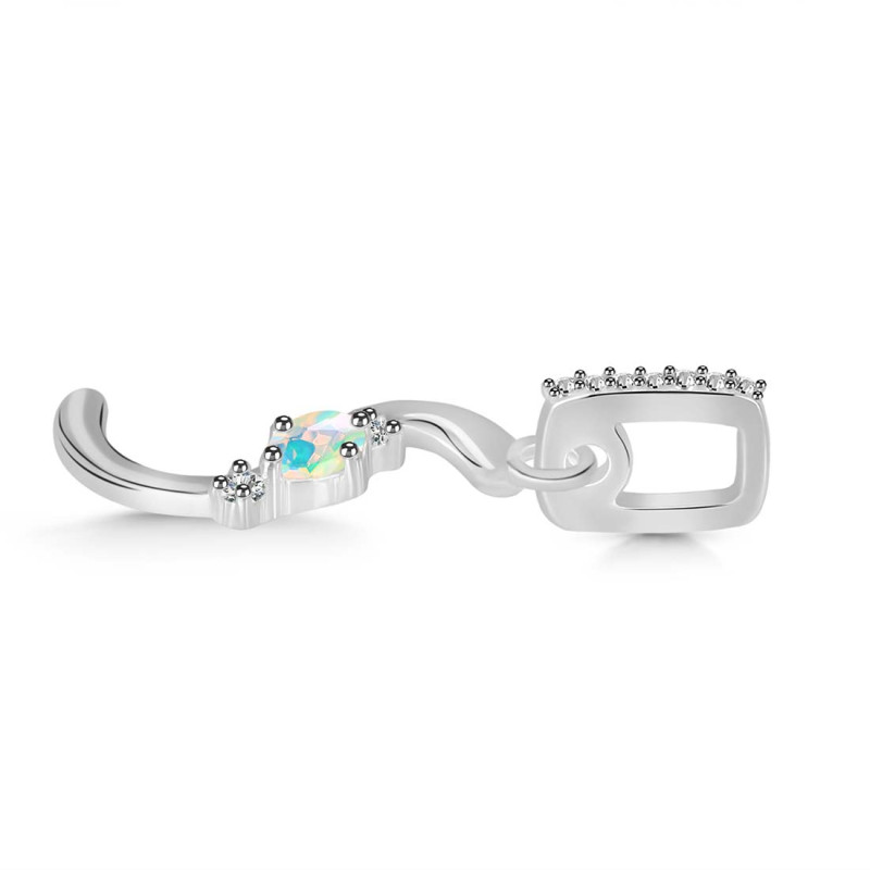 Opal & White Topaz Alphabet S Pendant