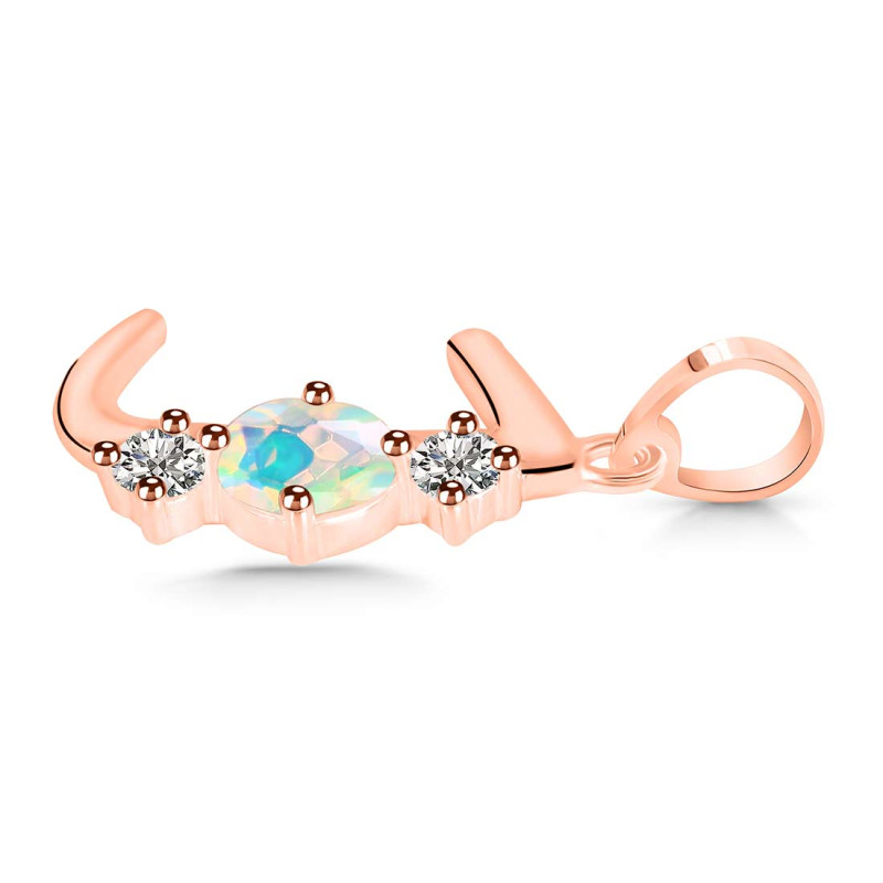 Opal & White Topaz Alphabet J Pendant OPL-RDA-62.