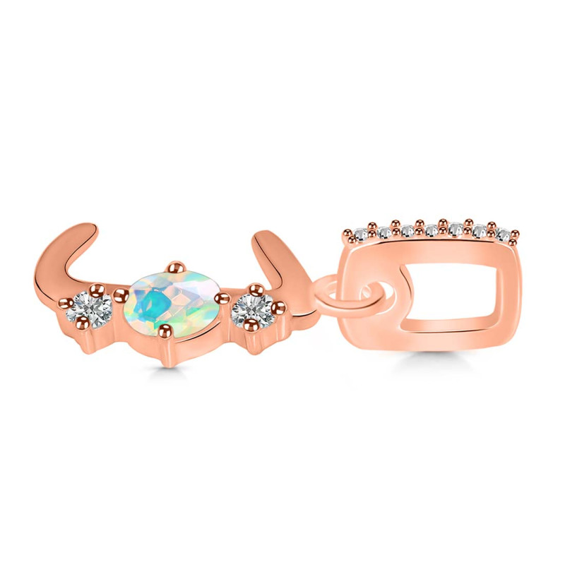 Opal & White Topaz Alphabet J Pendant OPL-RDA-88.