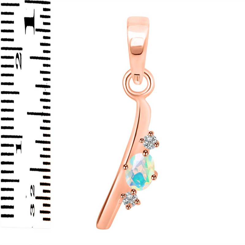 Opal & White Topaz Alphabet I Pendant OPL-RDA-9.