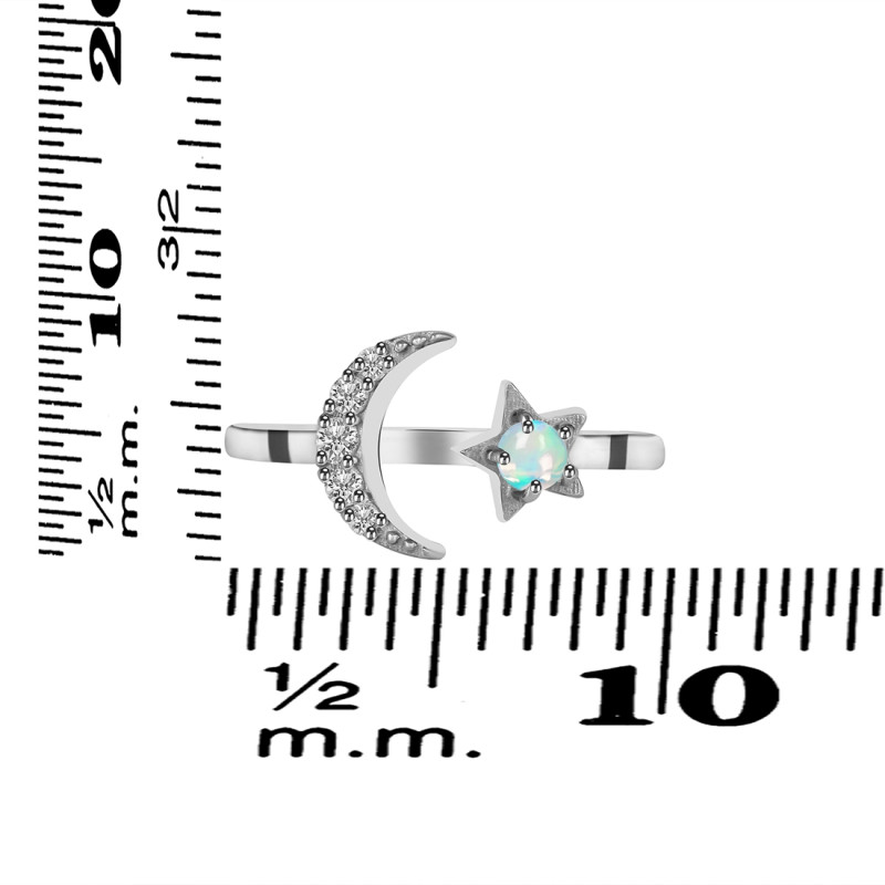 Opal & White Topaz Ring OPL-RDR-1753.