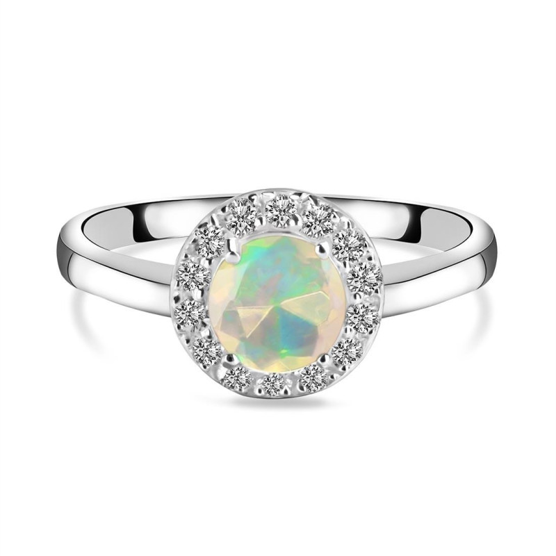 Opal & White Topaz Ring OPL-RDR-1768.