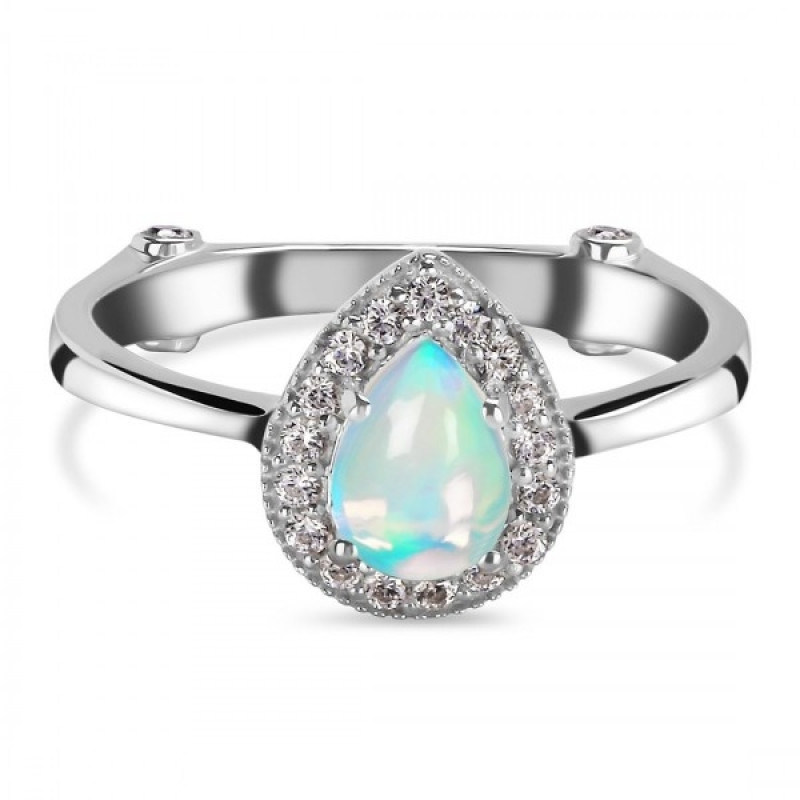 Opal & White Topaz Ring OPL-RDR-1804.