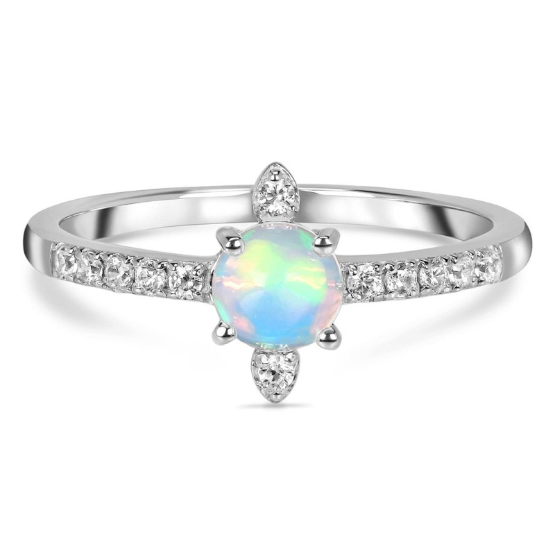 Opal & White Topaz Ring OPL-RDR-2282.