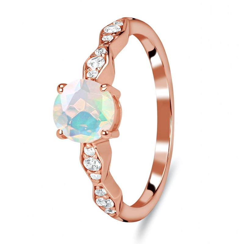 Opal & White Topaz Ring OPL-RDR-2288.