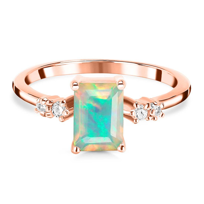 Opal & White Topaz Ring OPL-RR-139.
