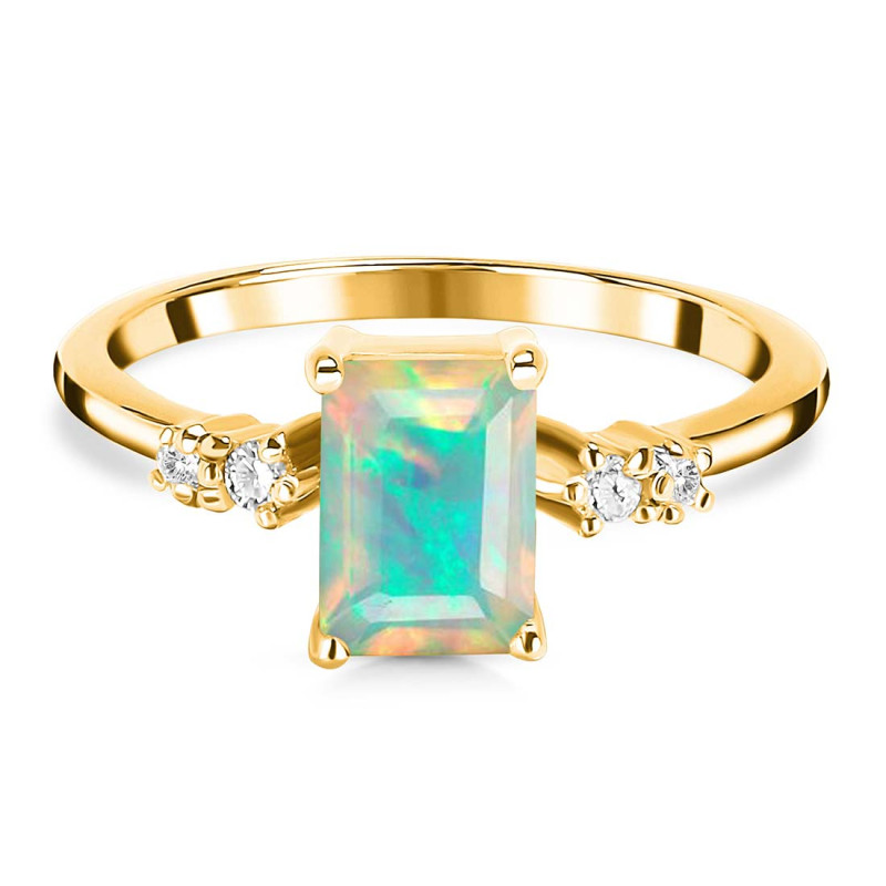 Opal & White Topaz Ring OPL-RR-139.