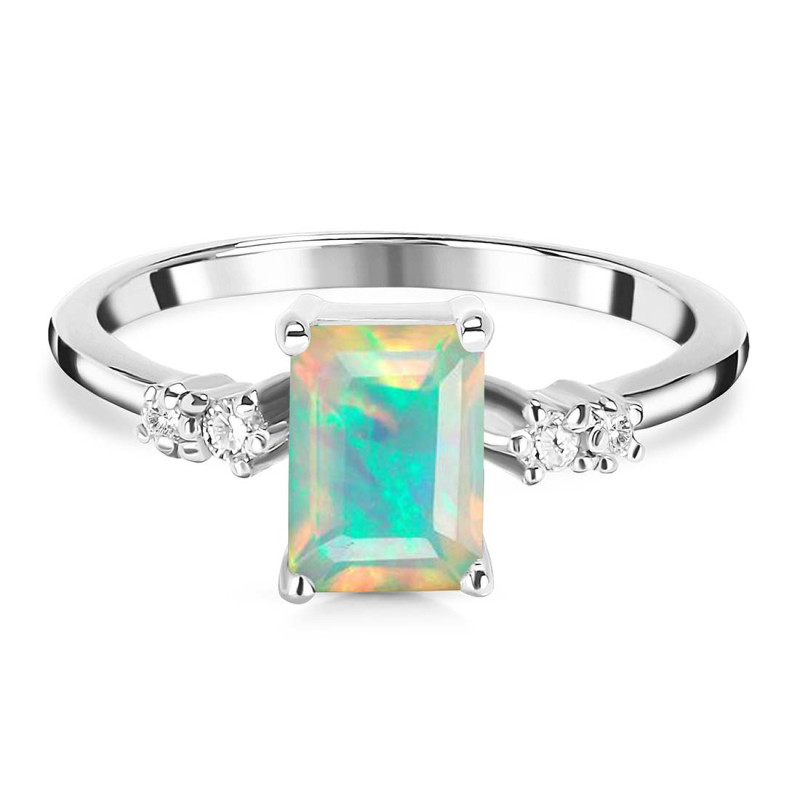 Opal & White Topaz Ring OPL-RR-139.