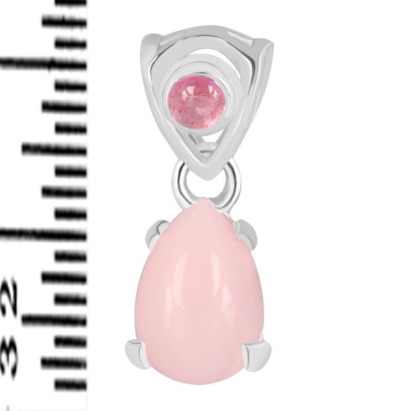 Pink Opal & Tourmaline Pendant PKO-RDP-552-TRM-LOOP.