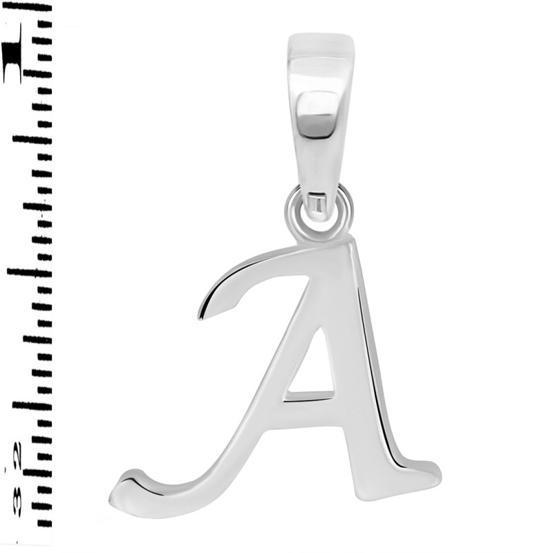 Plain Silver Alphabet A Pendant PS-RDA-105.