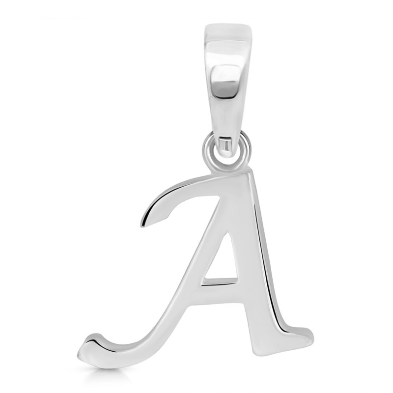 Plain Silver Alphabet A Pendant PS-RDA-105.