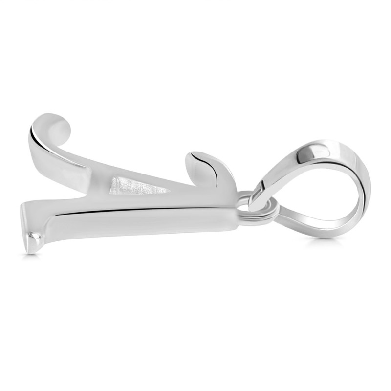 Plain Silver Alphabet A Pendant
