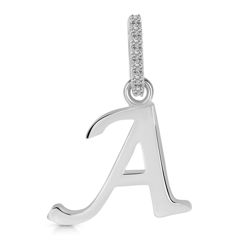 Plain Silver Alphabet A Pendant PS-RDA-131.