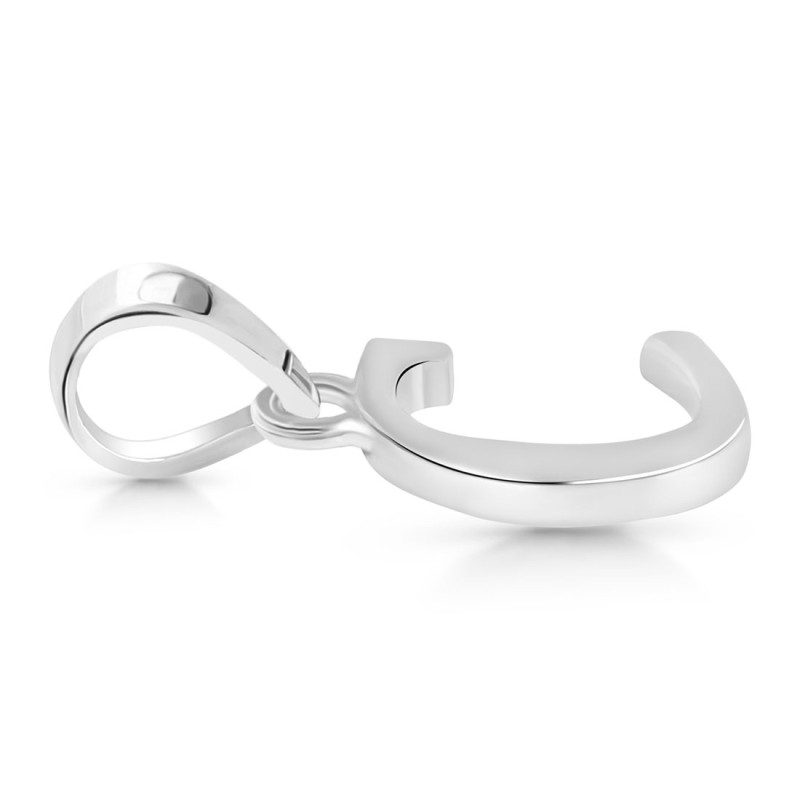 Plain Silver Alphabet C Pendant