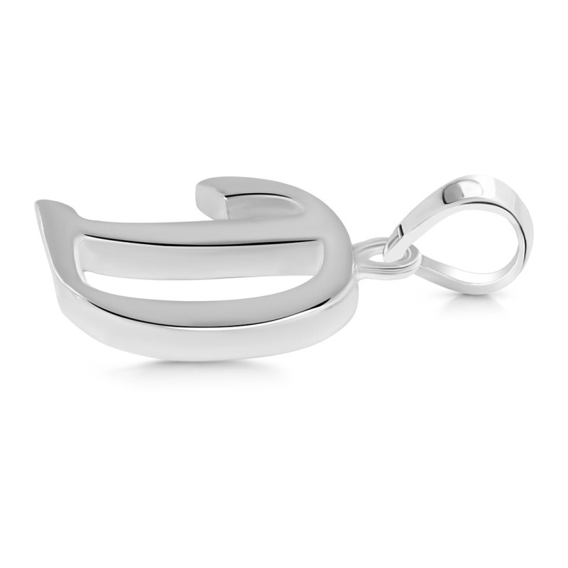 Plain Silver Alphabet D Pendant
