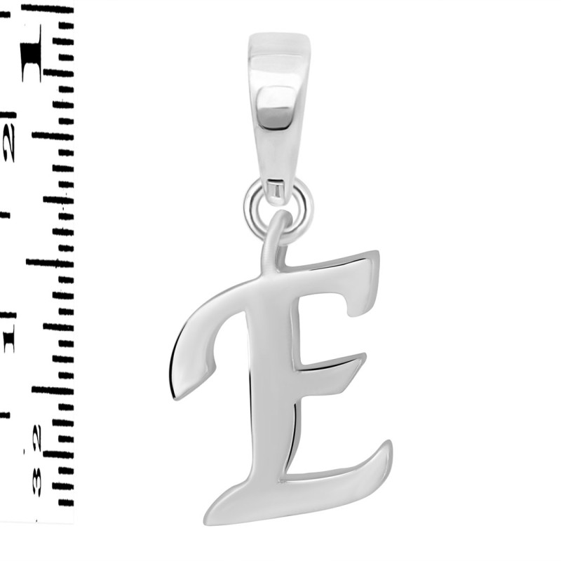 Plain Silver Alphabet E Pendant PS-RDA-109.