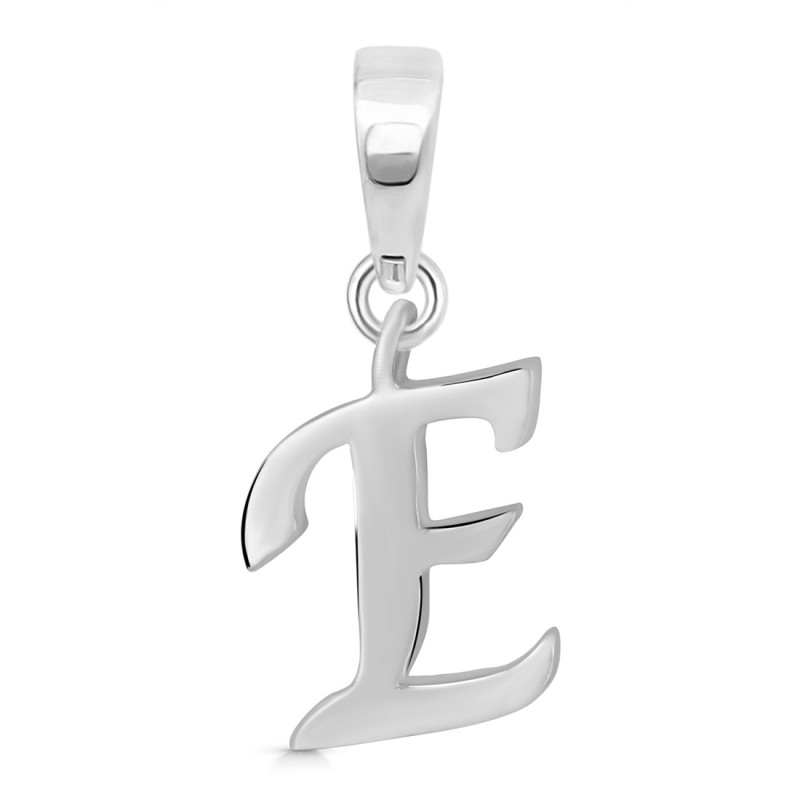 Plain Silver Alphabet E Pendant PS-RDA-109.