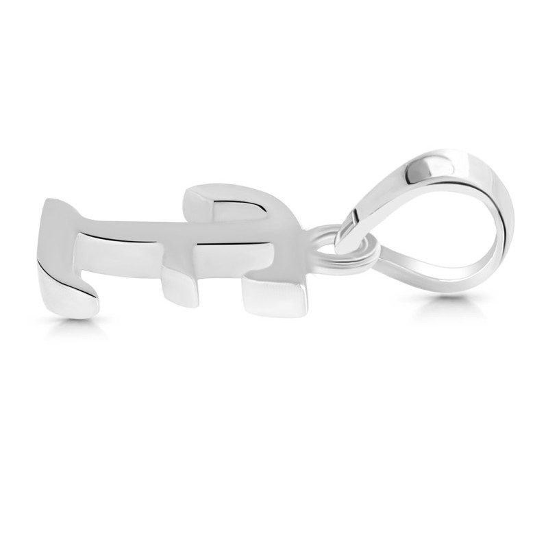 Plain Silver Alphabet E Pendant