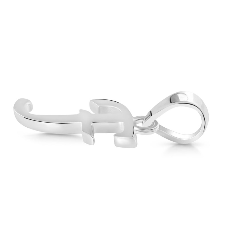 Plain Silver Alphabet F Pendant