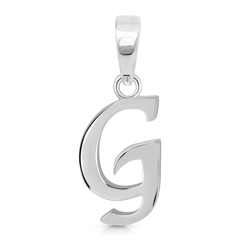 Plain Silver Alphabet G Pendant PS-RDA-111.