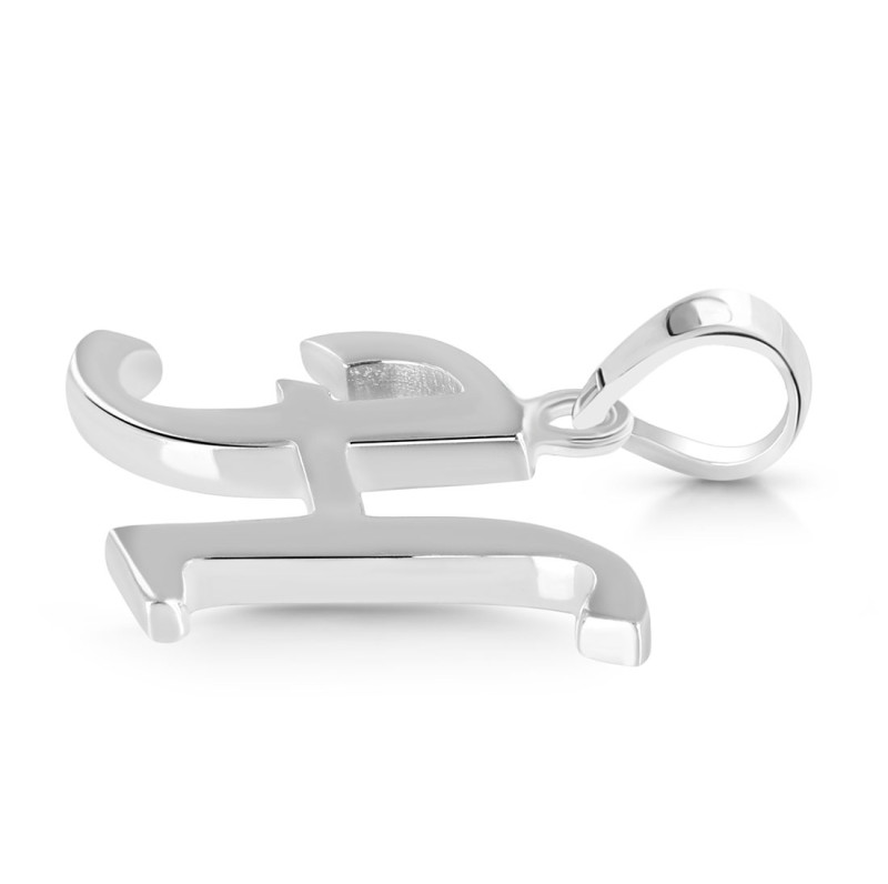 Plain Silver Alphabet H Pendant