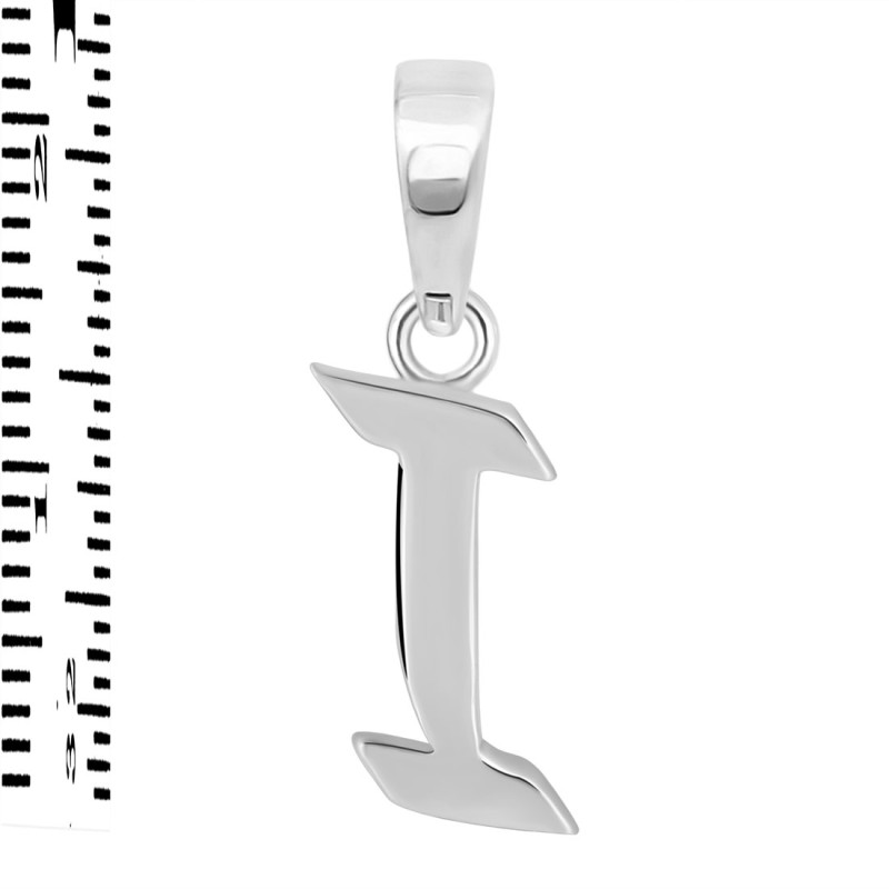Plain Silver Alphabet I Pendant PS-RDA-113.