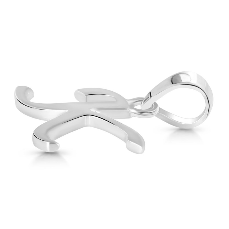 Plain Silver Alphabet K Pendant