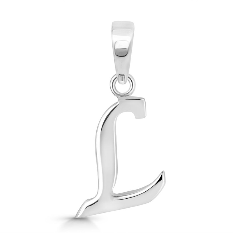 Plain Silver Alphabet L Pendant PS-RDA-116.