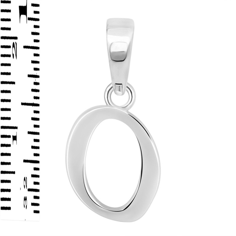 Plain Silver Alphabet O Pendant PS-RDA-119.