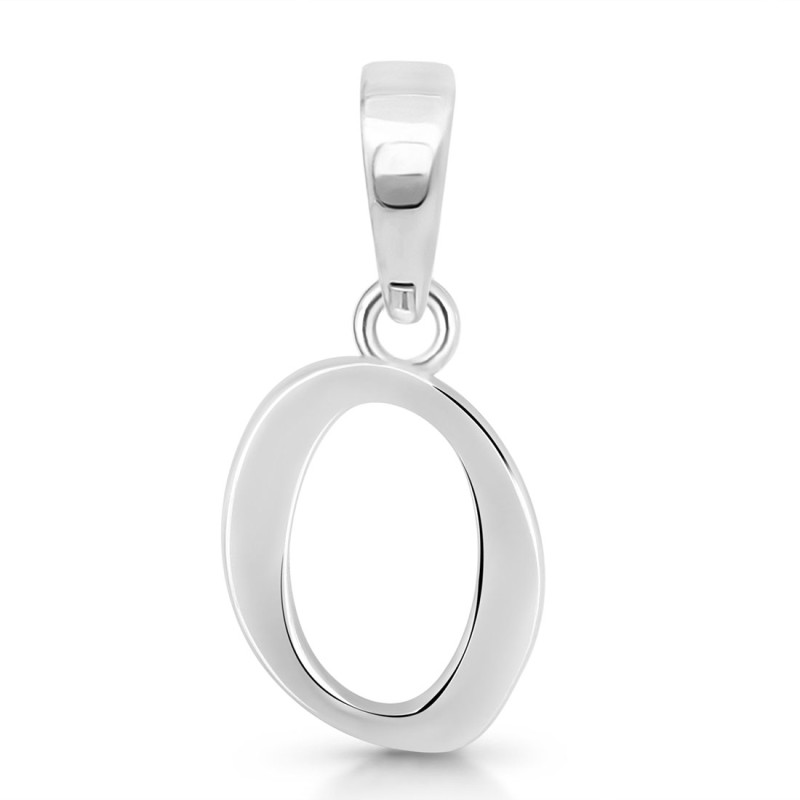 Plain Silver Alphabet O Pendant PS-RDA-119.