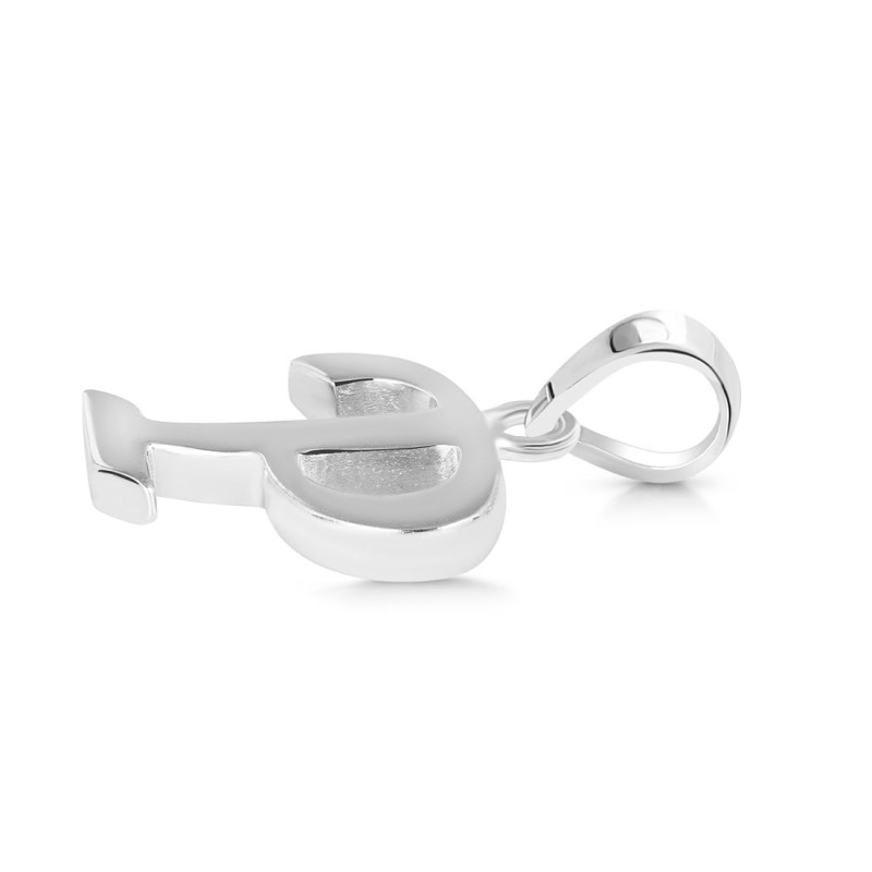 Plain Silver Alphabet P Pendant