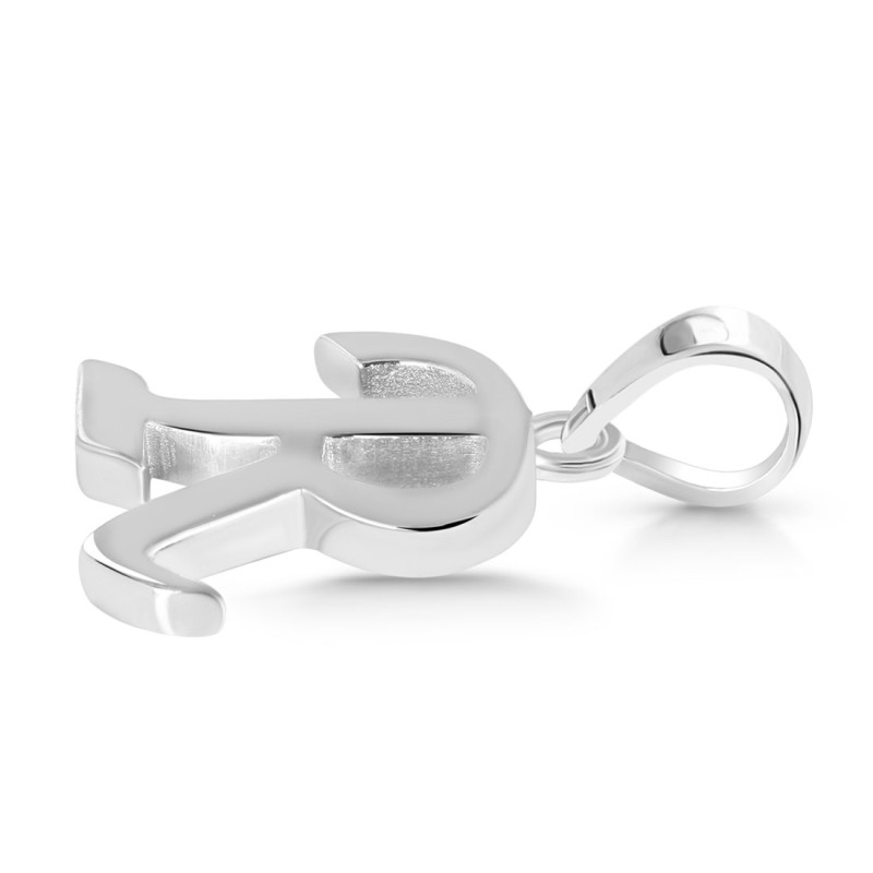 Plain Silver Alphabet R Pendant