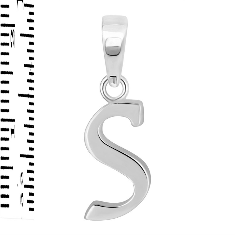 Plain Silver Alphabet S Pendant PS-RDA-123.