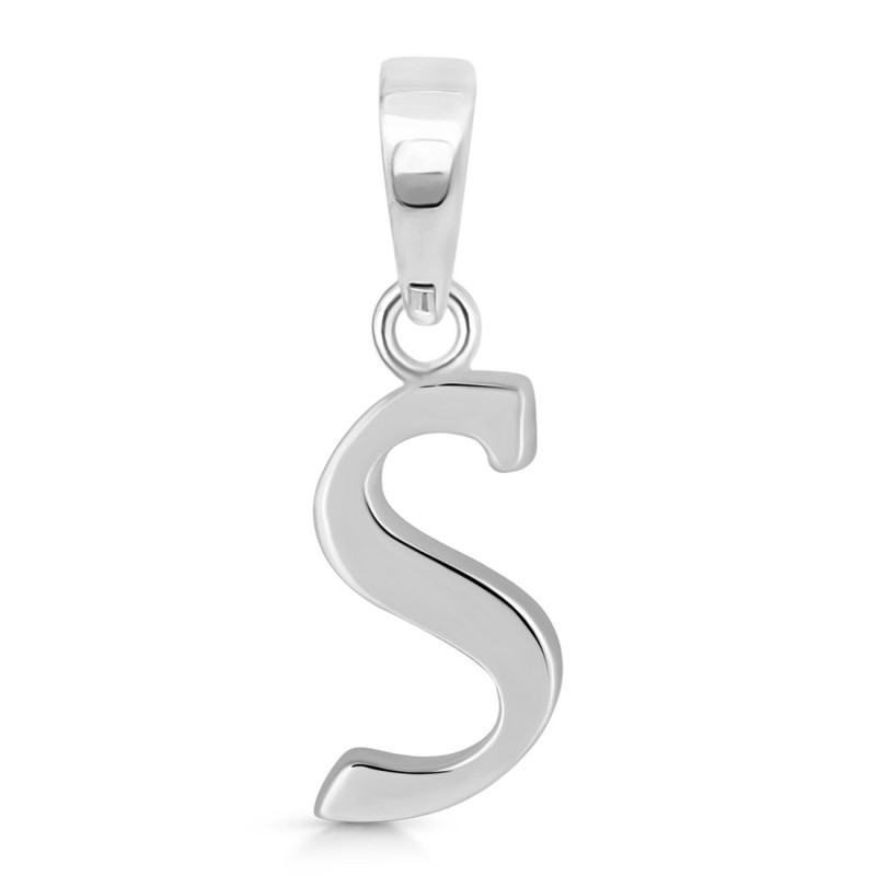 Plain Silver Alphabet S Pendant PS-RDA-123.