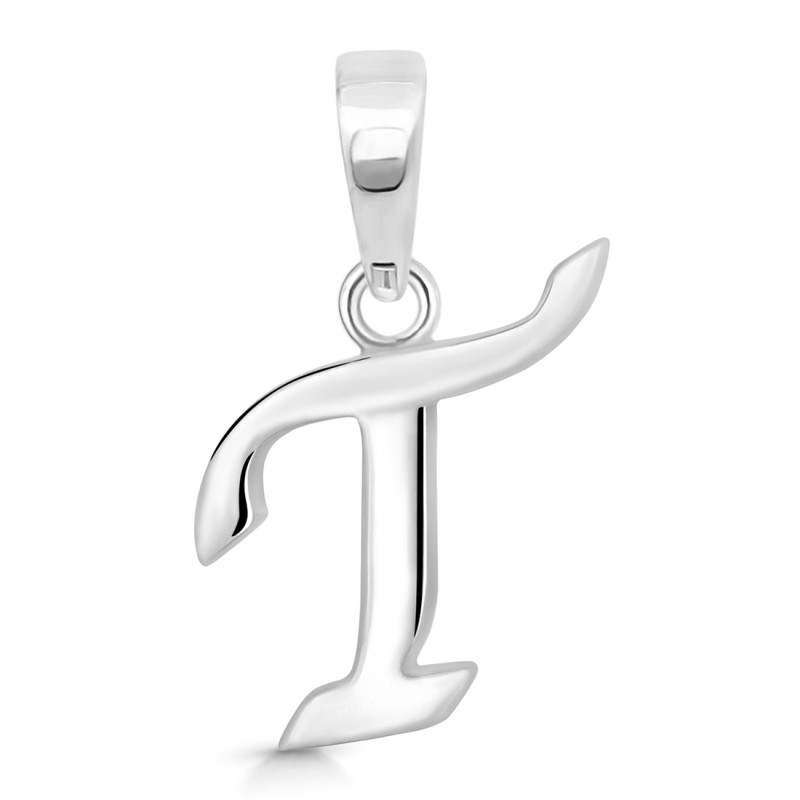 Plain Silver Alphabet T Pendant PS-RDA-124.