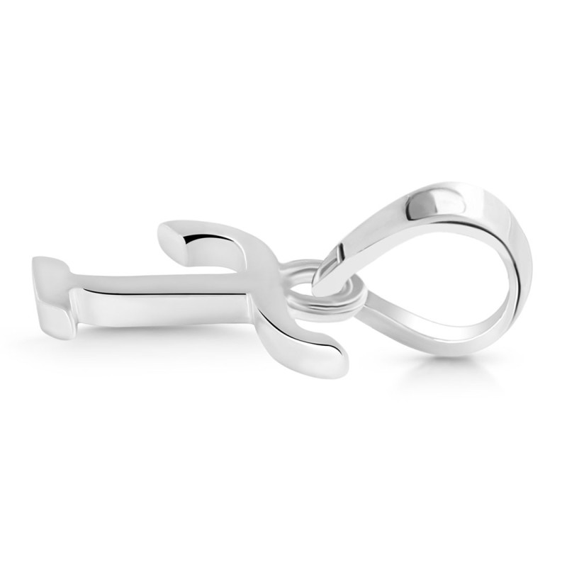 Plain Silver Alphabet T Pendant