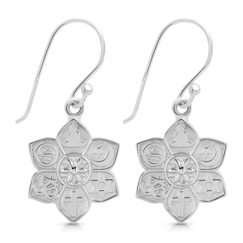 Unity Of Religions Plain Silver Jewelry Set PS-RDR-324 / RDE-545 / RDN-13 / RDB-13.