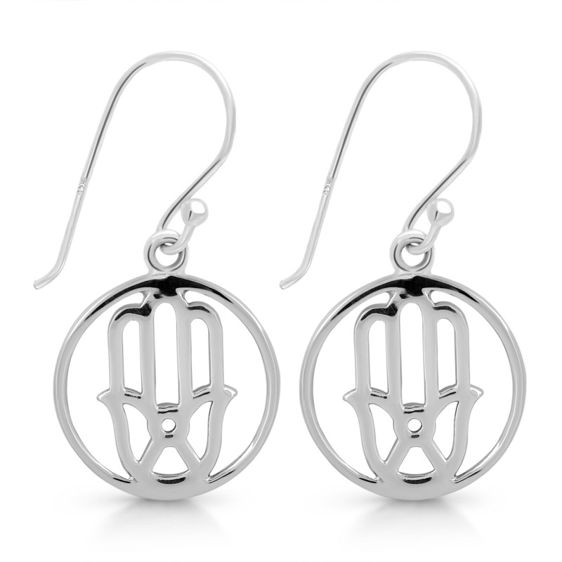 Hamsa Hand Plain Silver Jewelry Set PS-RDR-316 / RDE-537 / RDN-5 / RDB-5.