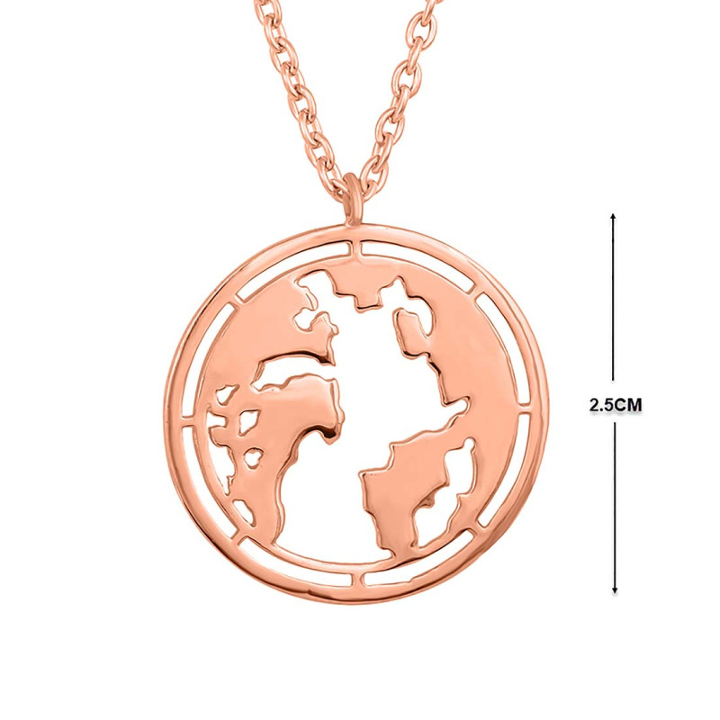 Plain Silver Globe Necklace PS-RDN-37.