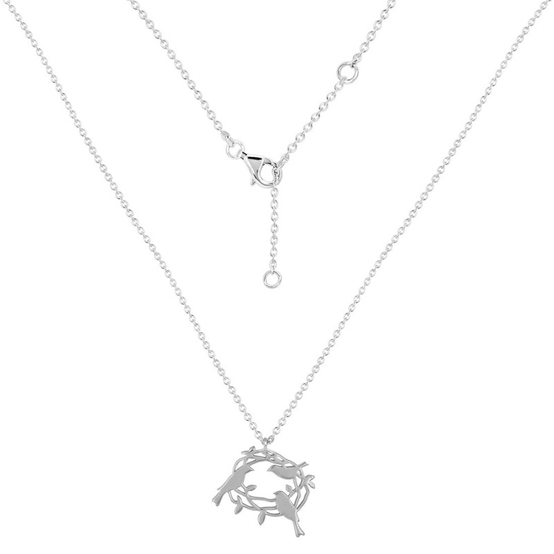 Plain Silver Bird Nest Necklace