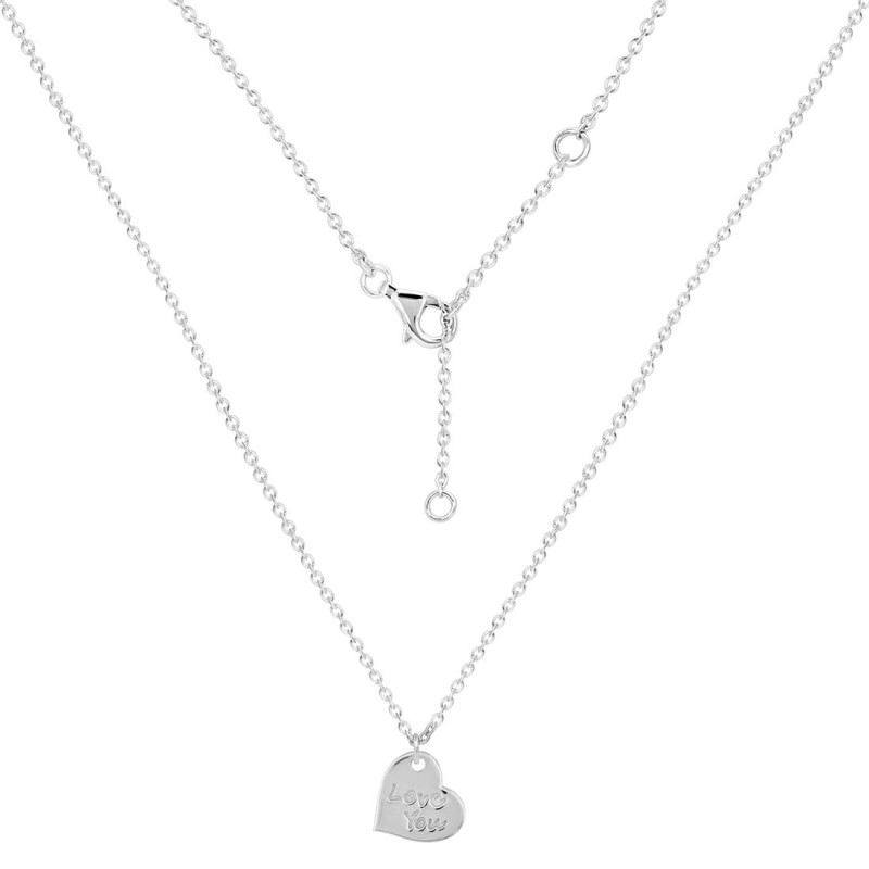Plain Silver Love You Necklace