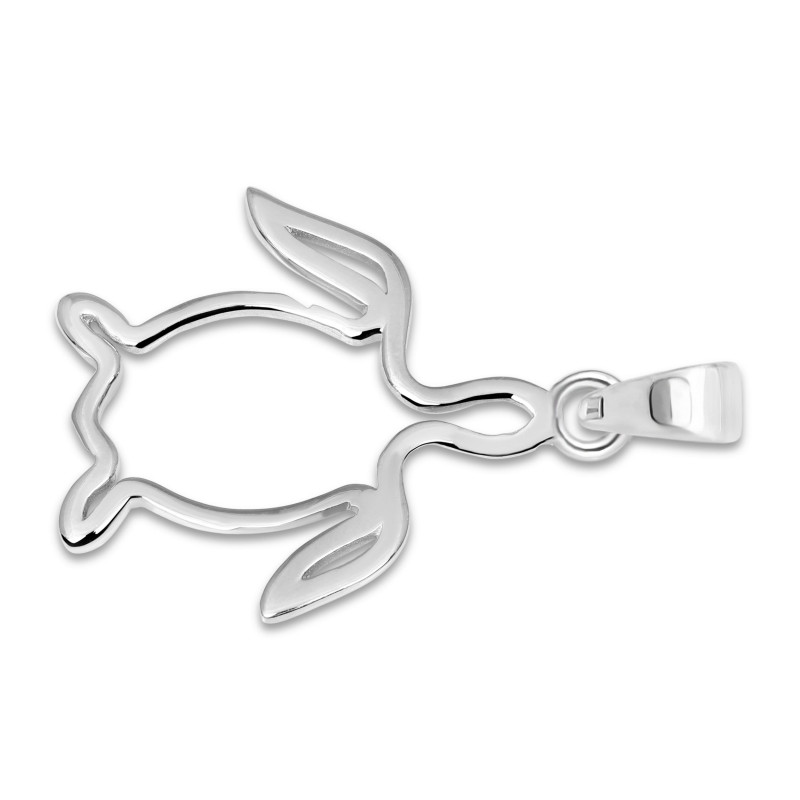 Plain Silver Turtle Pendant