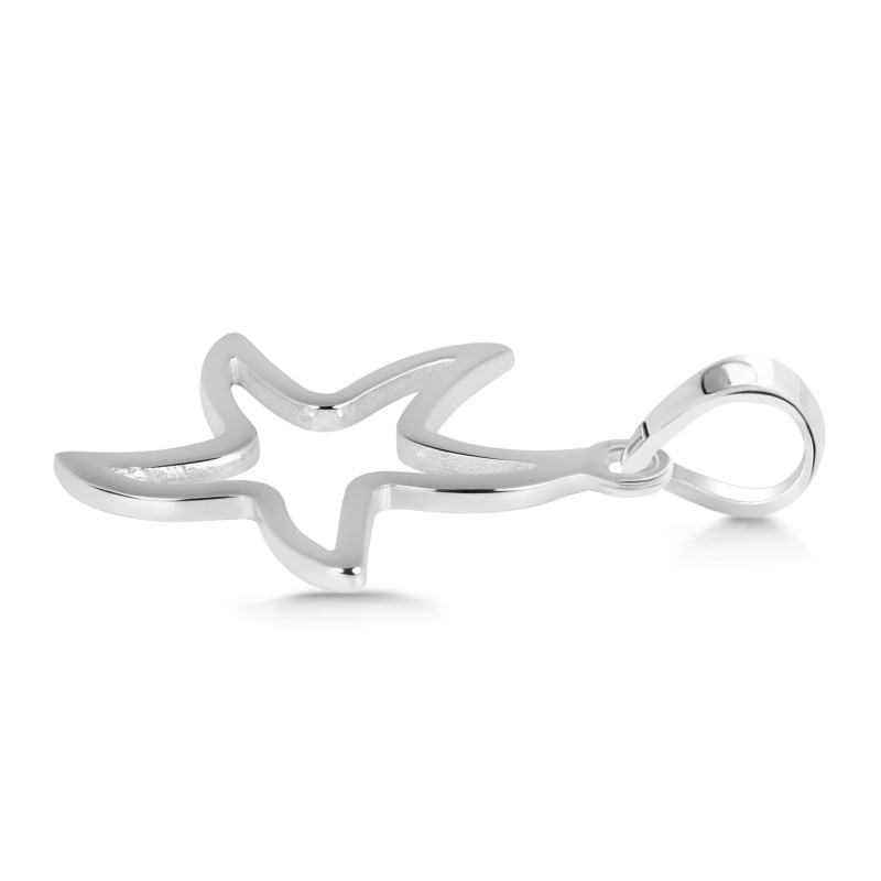 Plain Silver Star Fish Pendant