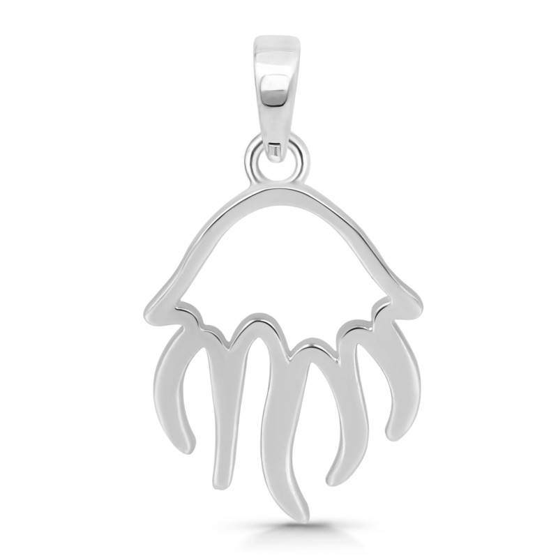 Plain Silver Jelly Fish Pendant PS-RDP-373.