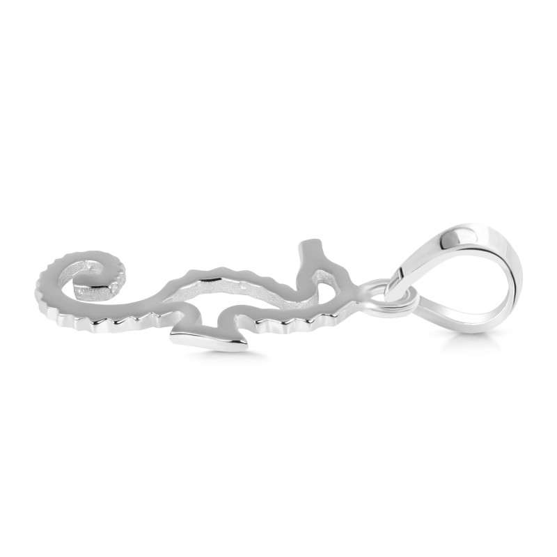 Plain Silver Sea Horse Pendant