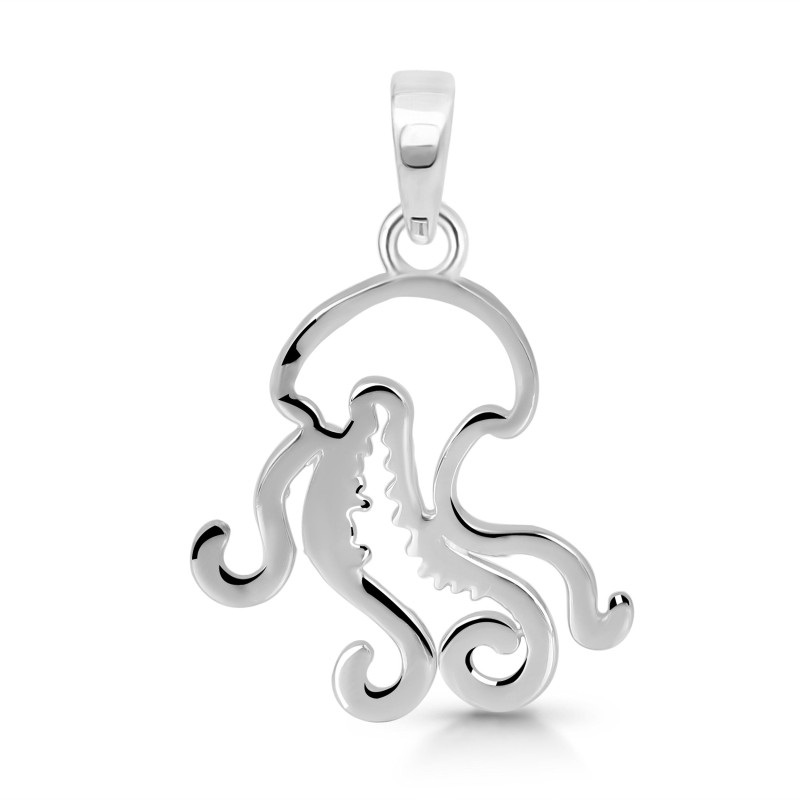 Plain Silver Octopus Pendant PS-RDP-378.