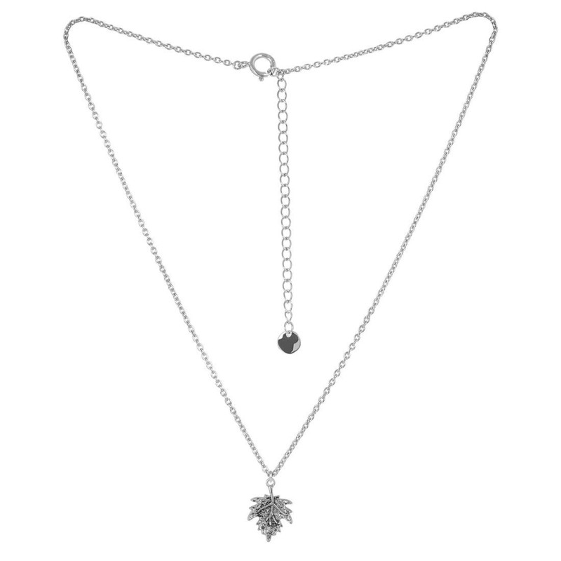 Plain Silver Maple Leaf Necklace
