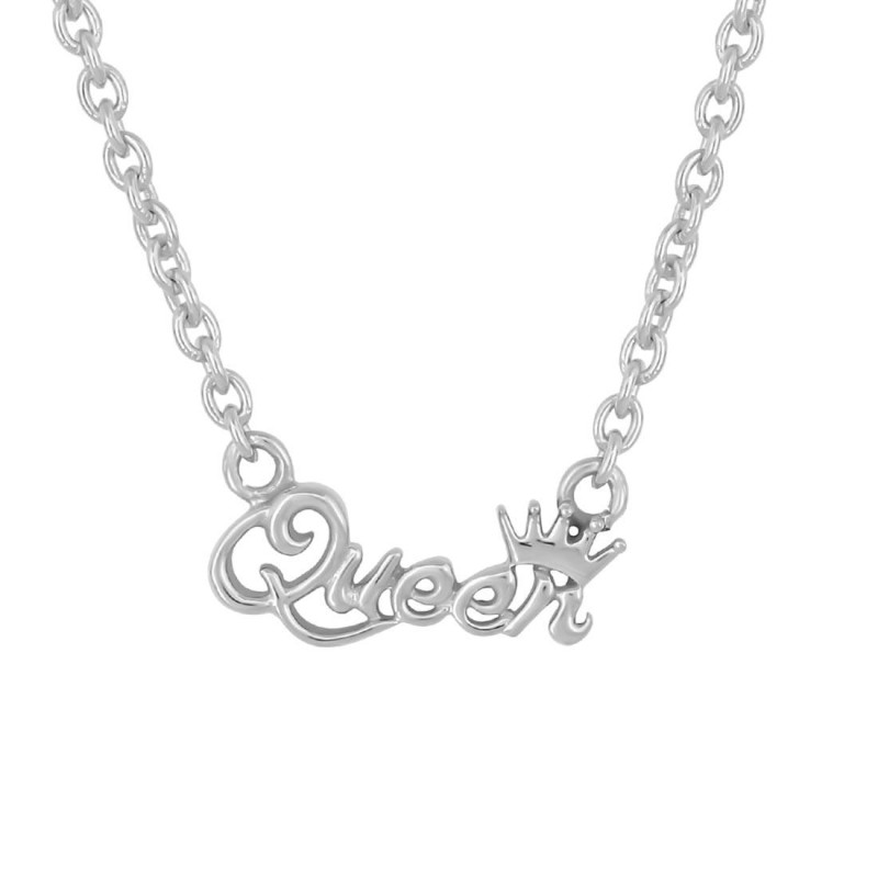 Plain Silver Queen Necklace PS-RDP-445.